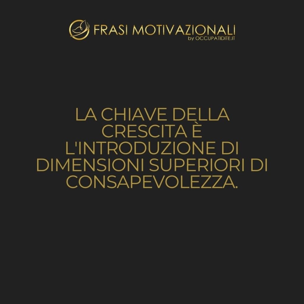 La chiave della crescita è l’introduzione di dimensioni superiori di consapevolezza. – Lao Tzu
