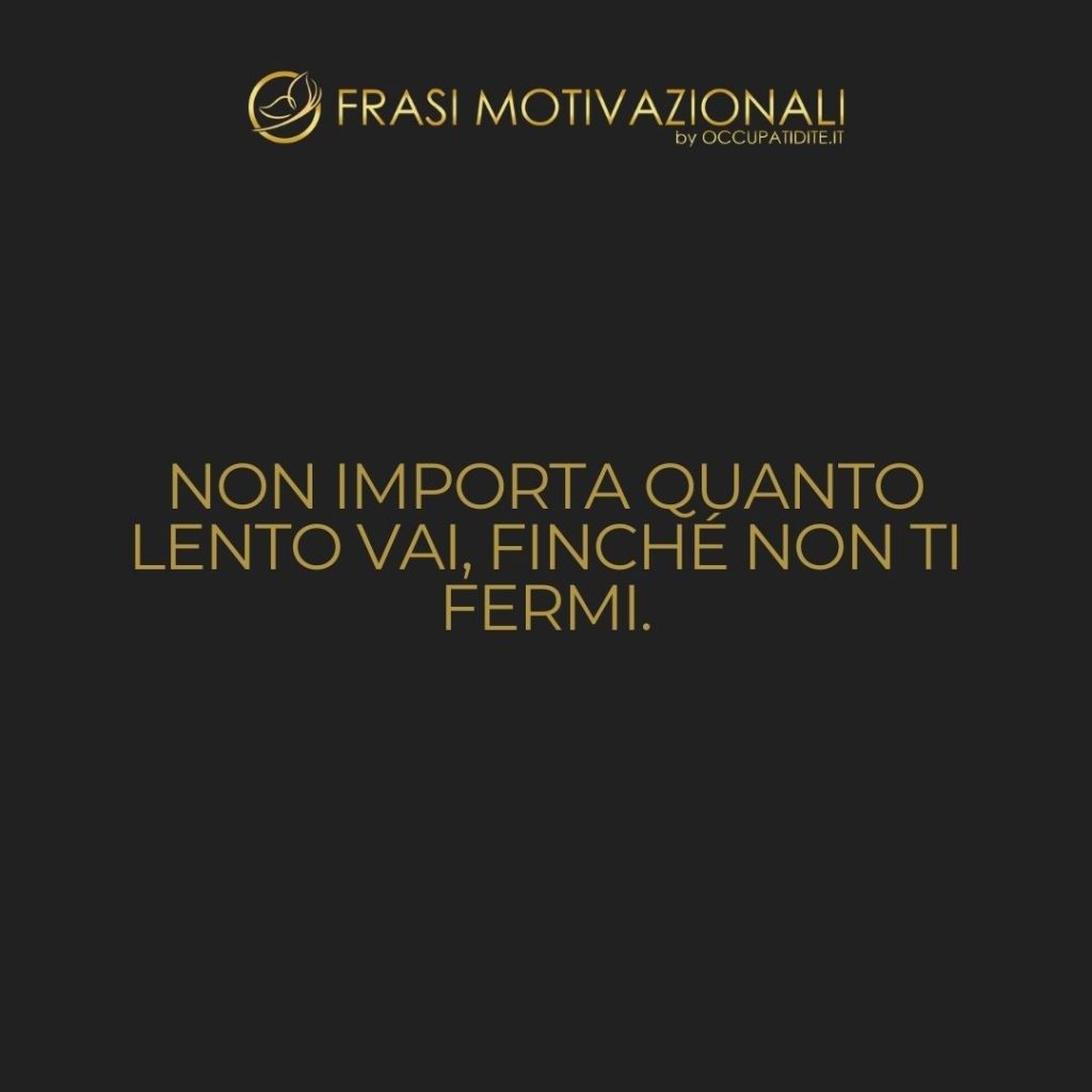 Non importa quanto lento vai, finché non ti fermi.  –   Confucio