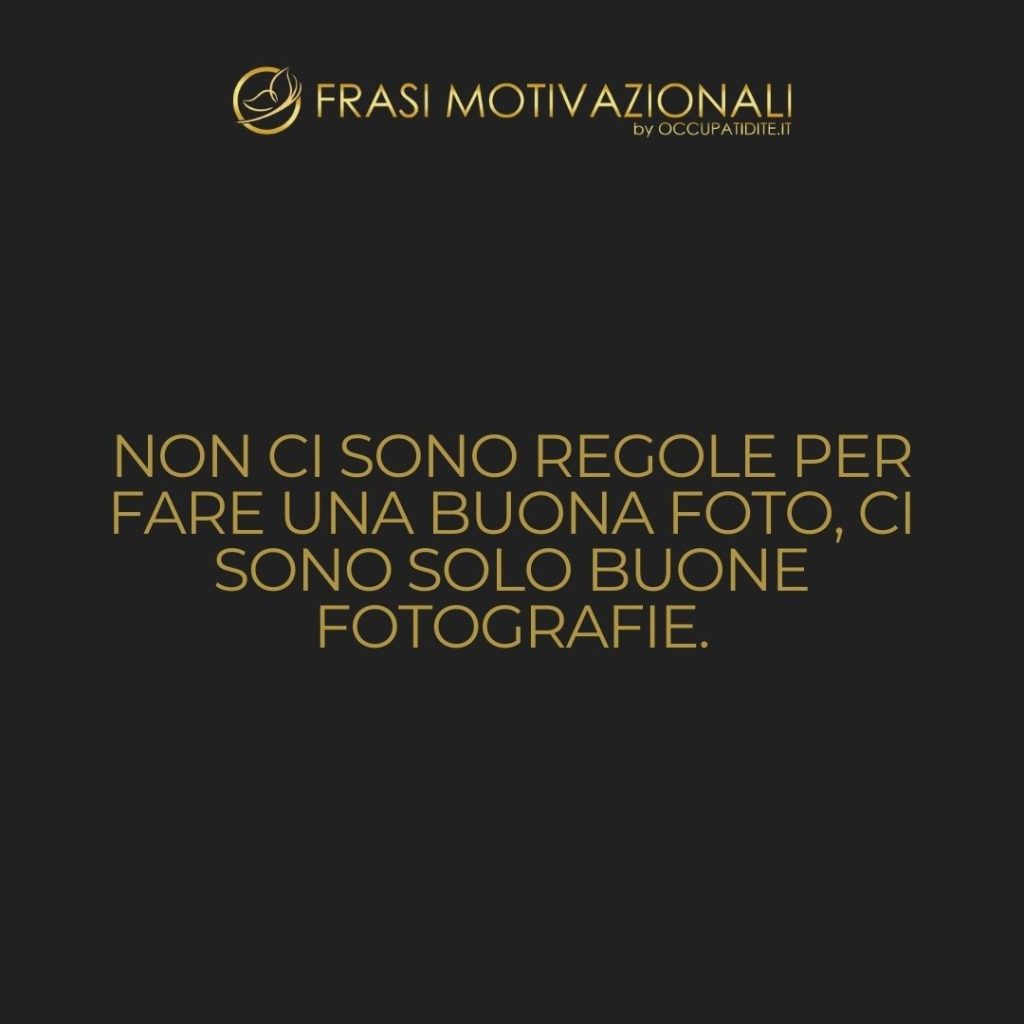 Non ci sono regole per fare una buona foto, ci sono solo buone fotografie. – Ansel Adams