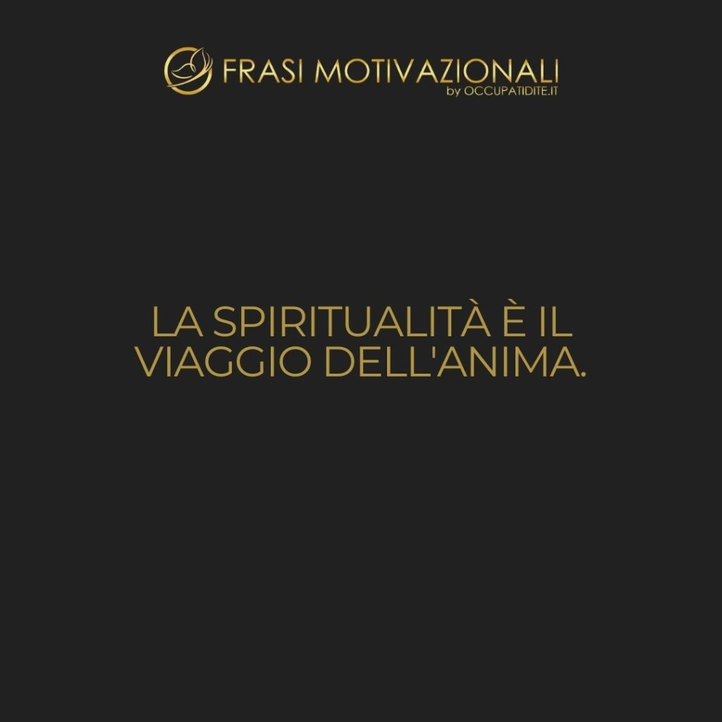 La spiritualità è il viaggio dell’anima.  –   Anonimo