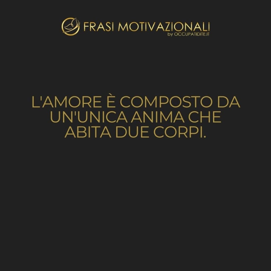 L’amore è composto da un’unica anima che abita due corpi.  –   Aristotele