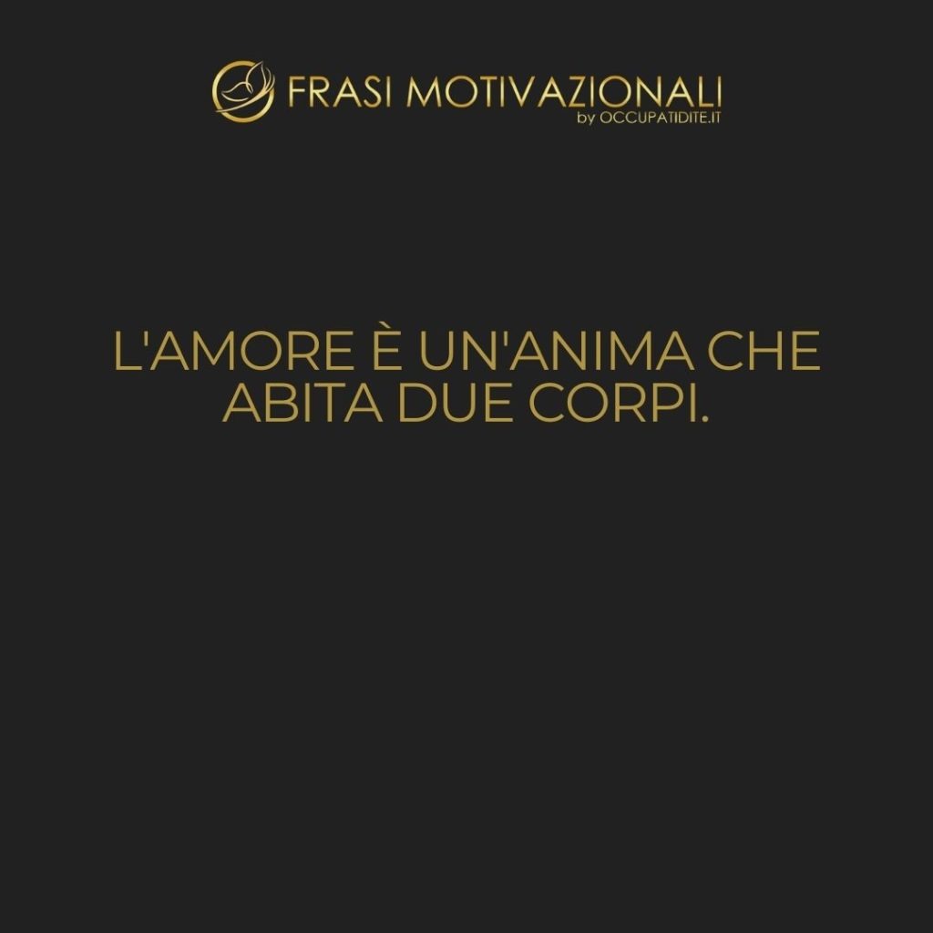 L’amore è un’anima che abita due corpi.  –   Aristotele